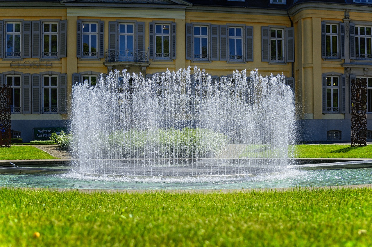 Tranquil water feature creating soothing white noise.