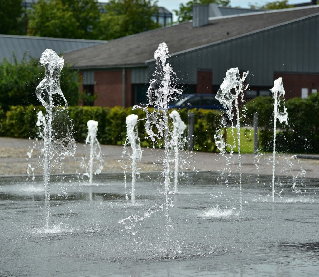 Fountains are a popular choice for creating white noise.