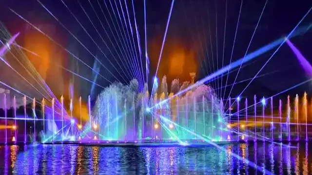 Laser of lake fountain