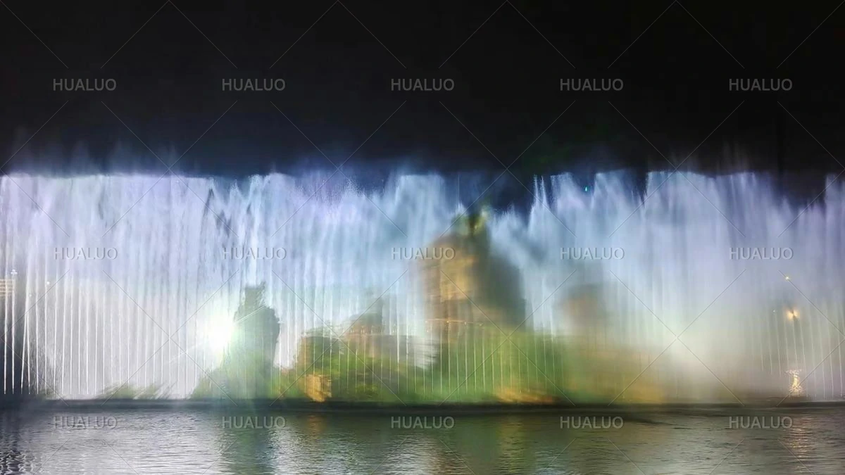 Water screen projection at City Walk during Jeddah Season 2022, Saudi Arabia.